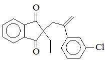 2-[2-(3-氯苯基)丙-2-烯-1-基]-2-乙基茚滿-1,3-二酮；
2-[2-(3-Chlorophenyl)-2-propen-1-yl]-2-ethyl-1H-indene-1,3(2H)-dione；
CPED